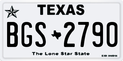 TX license plate BGS2790