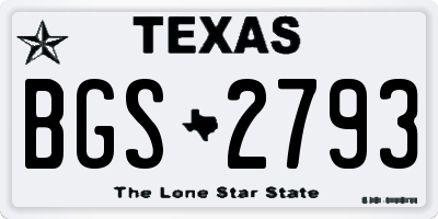 TX license plate BGS2793