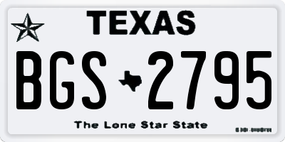 TX license plate BGS2795