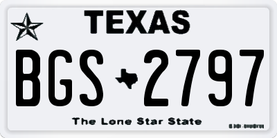 TX license plate BGS2797