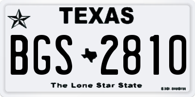 TX license plate BGS2810