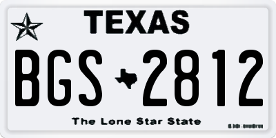 TX license plate BGS2812
