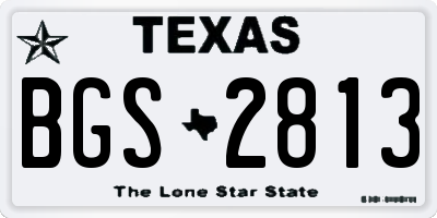 TX license plate BGS2813