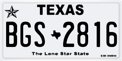 TX license plate BGS2816