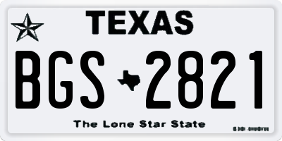 TX license plate BGS2821
