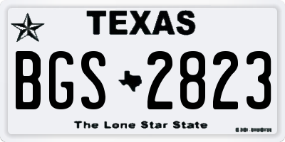 TX license plate BGS2823