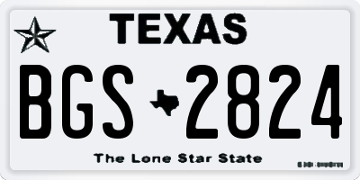 TX license plate BGS2824
