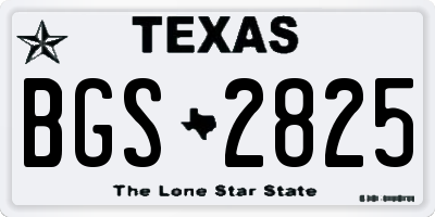 TX license plate BGS2825