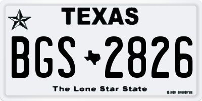 TX license plate BGS2826