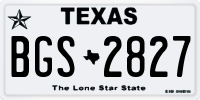 TX license plate BGS2827