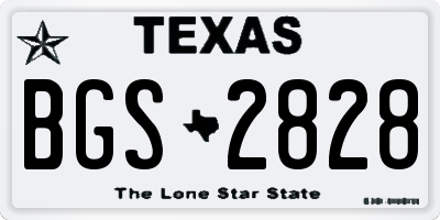 TX license plate BGS2828