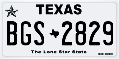 TX license plate BGS2829