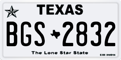 TX license plate BGS2832