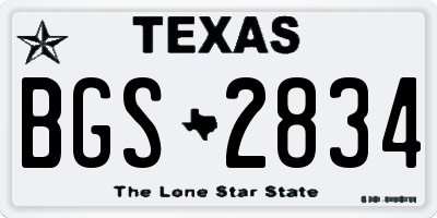 TX license plate BGS2834