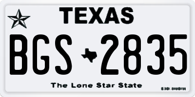TX license plate BGS2835