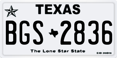 TX license plate BGS2836