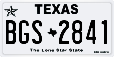 TX license plate BGS2841