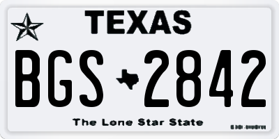 TX license plate BGS2842