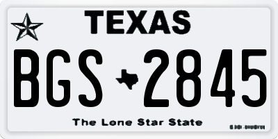 TX license plate BGS2845