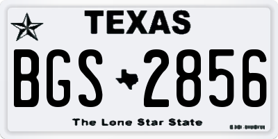 TX license plate BGS2856