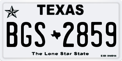 TX license plate BGS2859