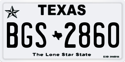 TX license plate BGS2860