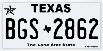 TX license plate BGS2862