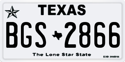 TX license plate BGS2866