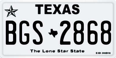 TX license plate BGS2868