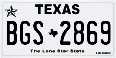 TX license plate BGS2869