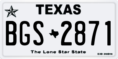 TX license plate BGS2871