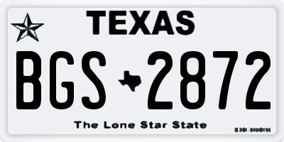 TX license plate BGS2872