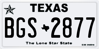 TX license plate BGS2877
