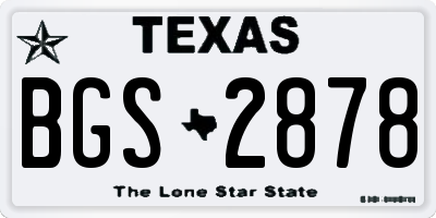 TX license plate BGS2878
