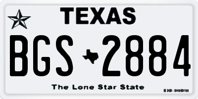 TX license plate BGS2884