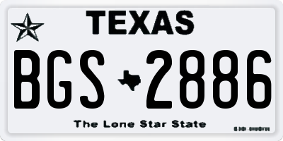 TX license plate BGS2886