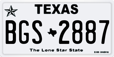 TX license plate BGS2887