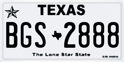 TX license plate BGS2888
