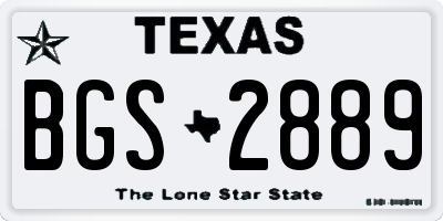 TX license plate BGS2889