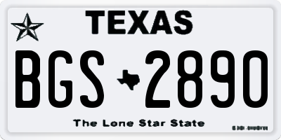 TX license plate BGS2890