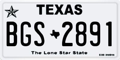 TX license plate BGS2891