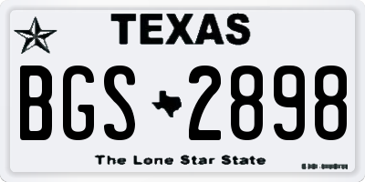 TX license plate BGS2898