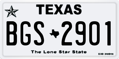 TX license plate BGS2901