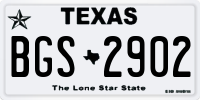 TX license plate BGS2902