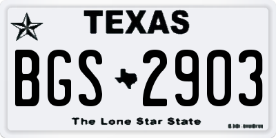 TX license plate BGS2903