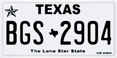 TX license plate BGS2904