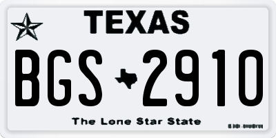 TX license plate BGS2910