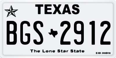 TX license plate BGS2912