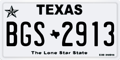 TX license plate BGS2913