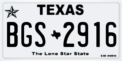 TX license plate BGS2916